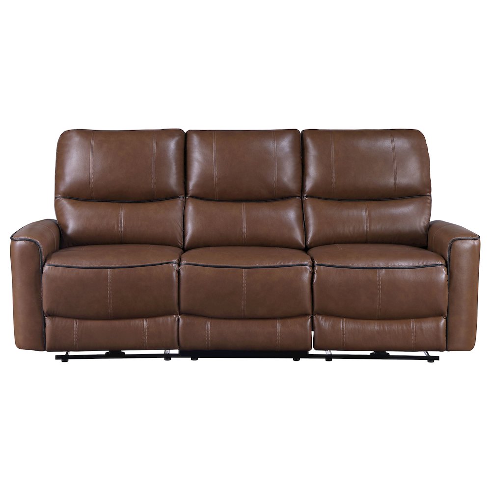 Greenfield Upholstered Power Reclining Sofa Saddle Brown. Picture 4