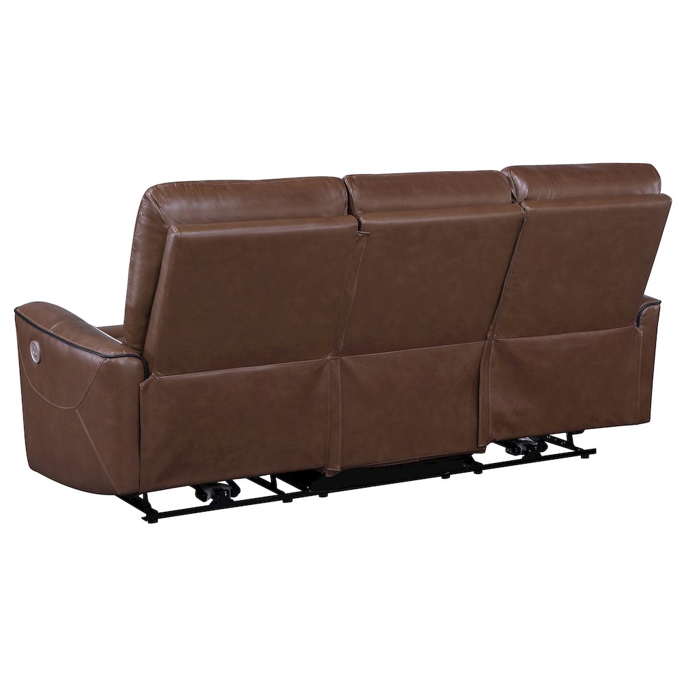 Greenfield Upholstered Power Reclining Sofa Saddle Brown. Picture 5