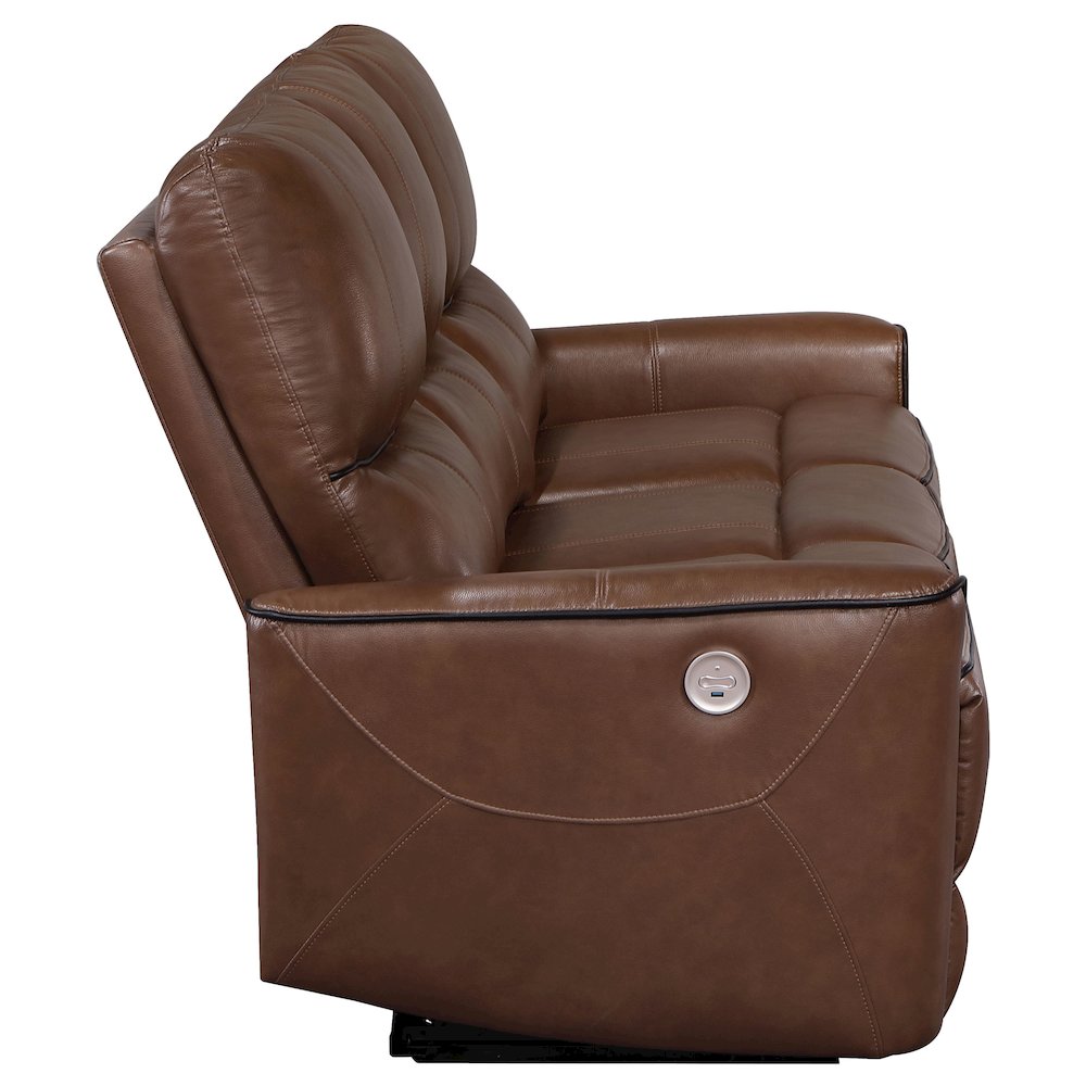 Greenfield Upholstered Power Reclining Sofa Saddle Brown. Picture 6