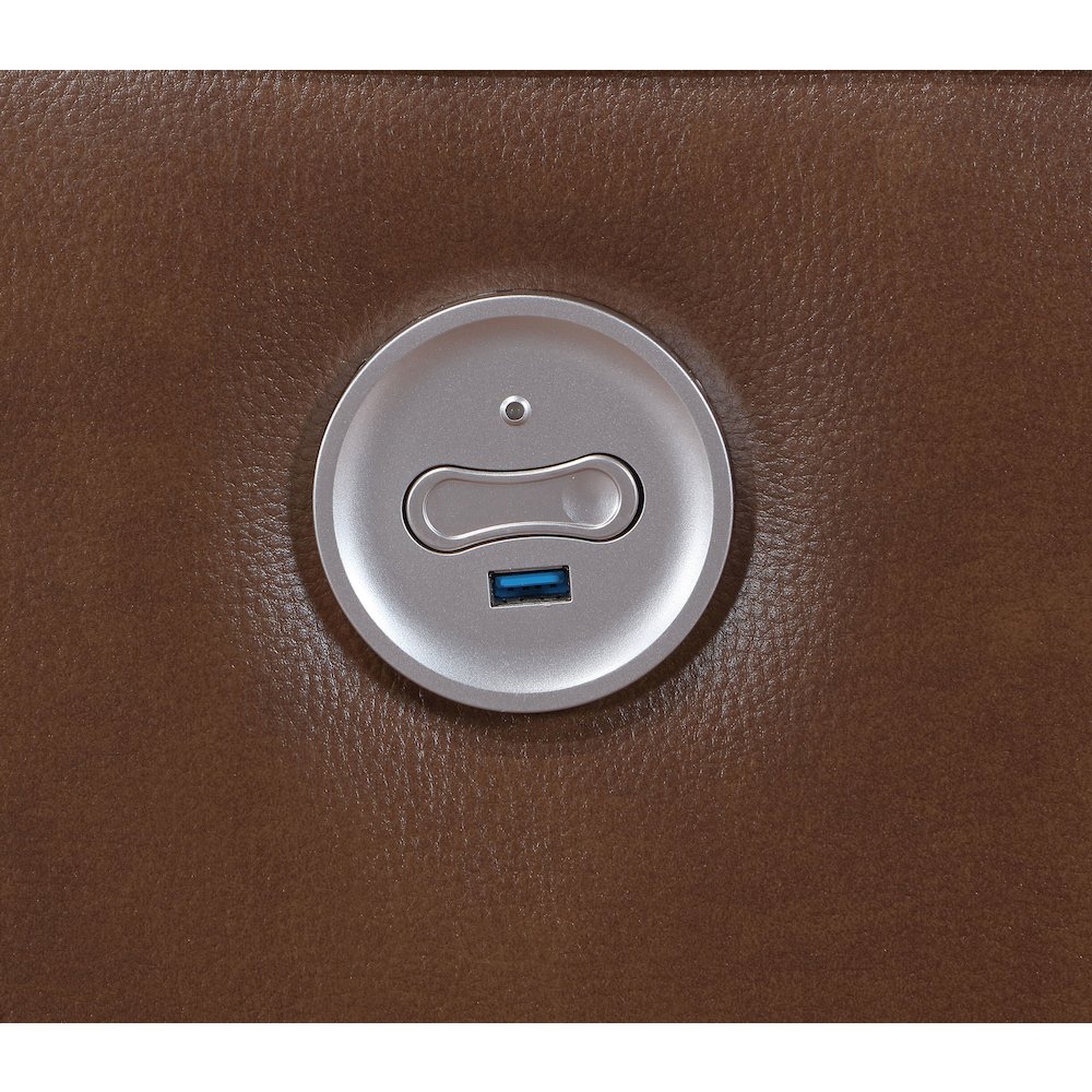 Greenfield Upholstered Power Reclining Sofa Saddle Brown. Picture 12