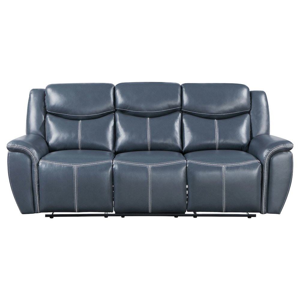 Sloane Upholstered Padded Arm Reclining Sofa Blue. Picture 4