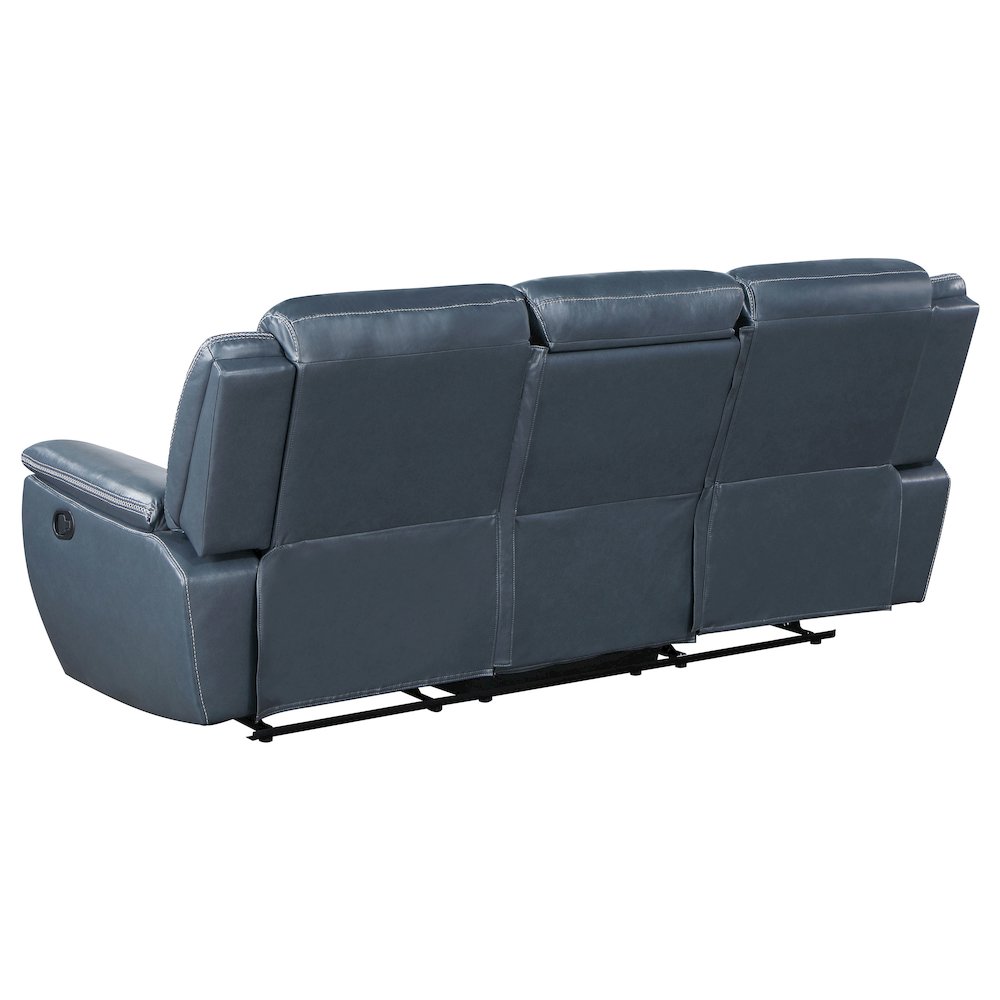Sloane Upholstered Padded Arm Reclining Sofa Blue. Picture 5