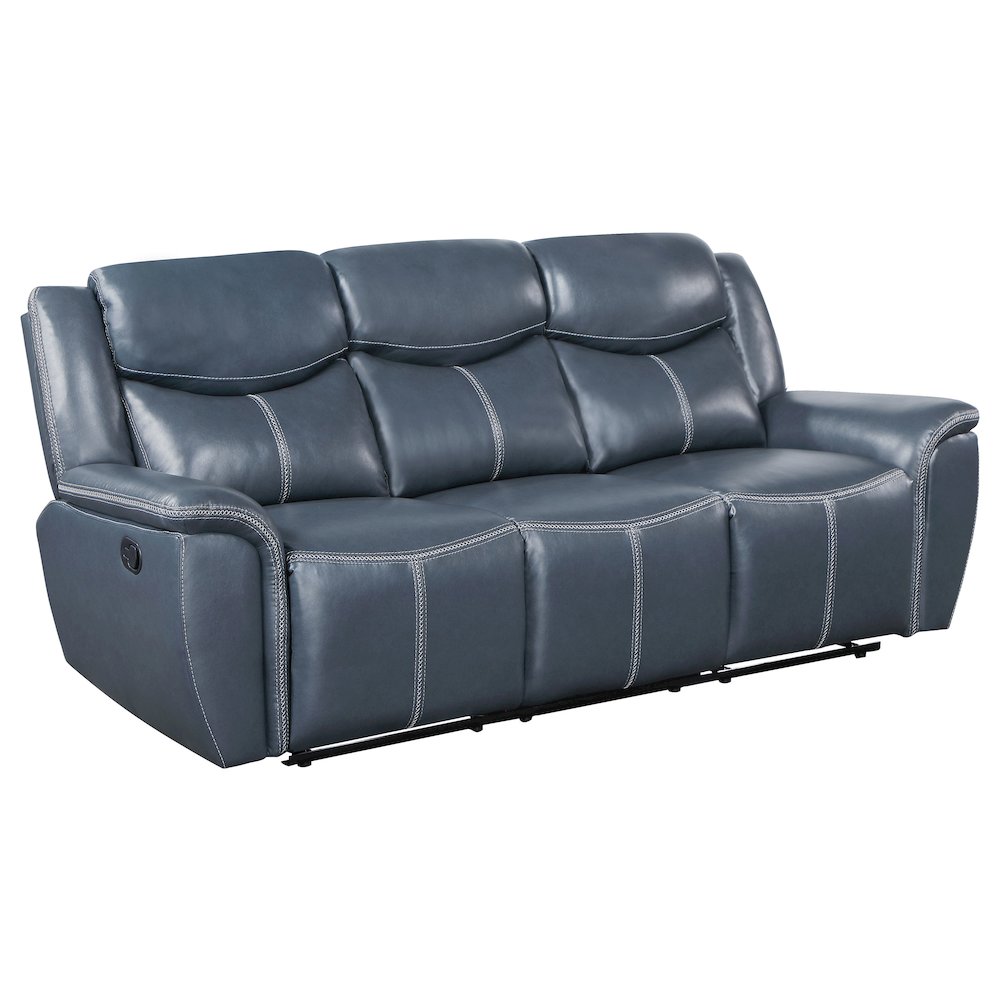 Sloane 2-piece Upholstered Reclining Sofa Set Blue. Picture 3