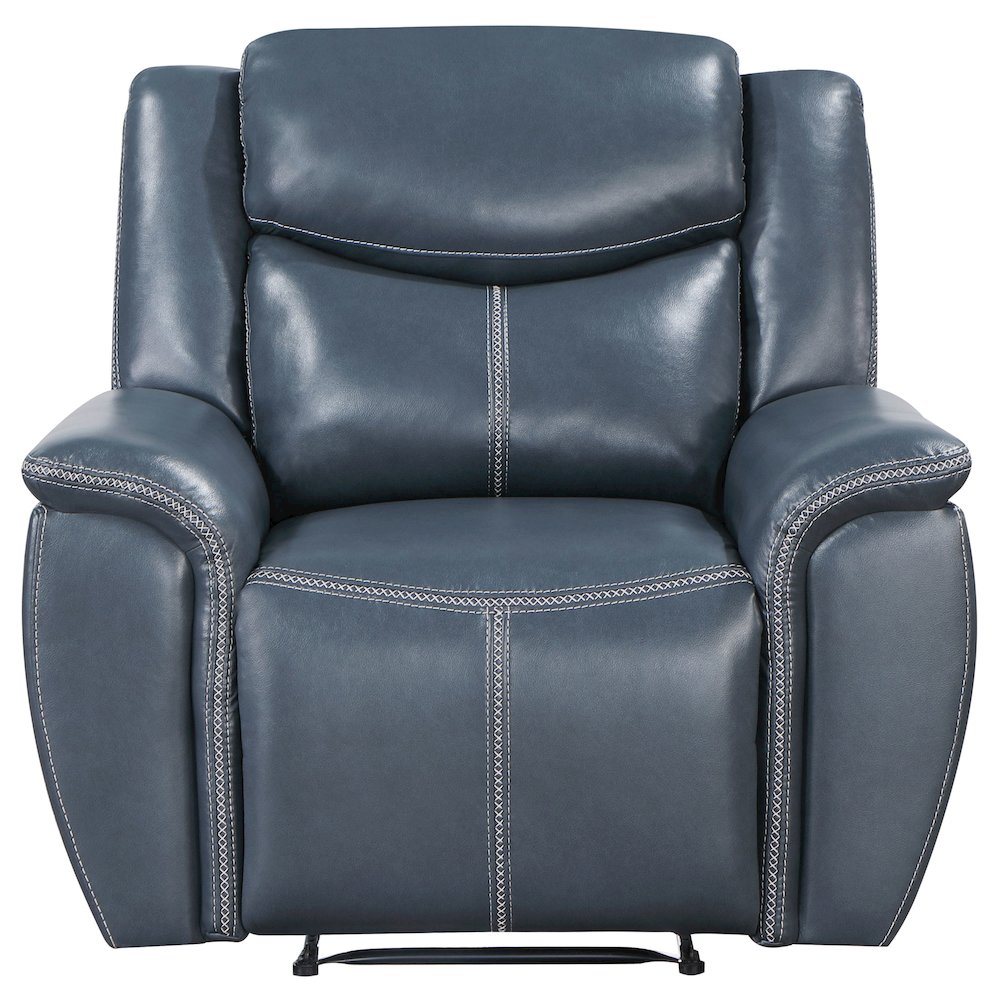 Sloane Upholstered Padded Arm Recliner Chair Blue. Picture 4