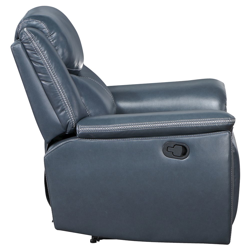 Sloane Upholstered Padded Arm Recliner Chair Blue. Picture 6