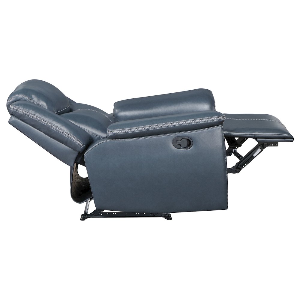 Sloane Upholstered Padded Arm Recliner Chair Blue. Picture 7