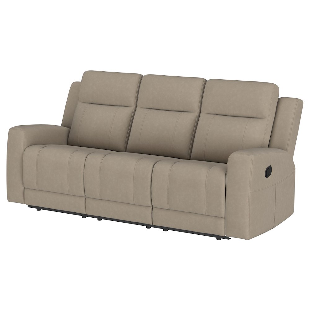 Brentwood Upholstered Motion Reclining Sofa Taupe. Picture 4