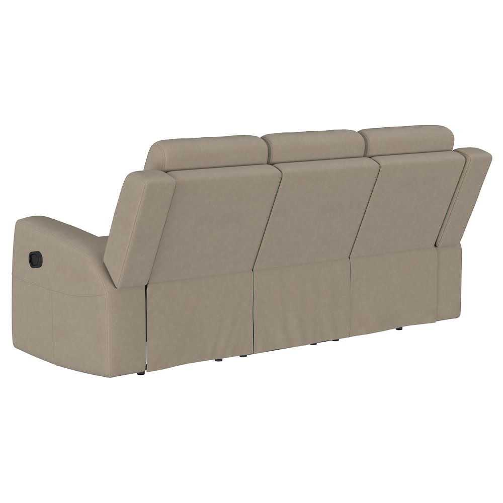 Brentwood Upholstered Motion Reclining Sofa Taupe. Picture 6