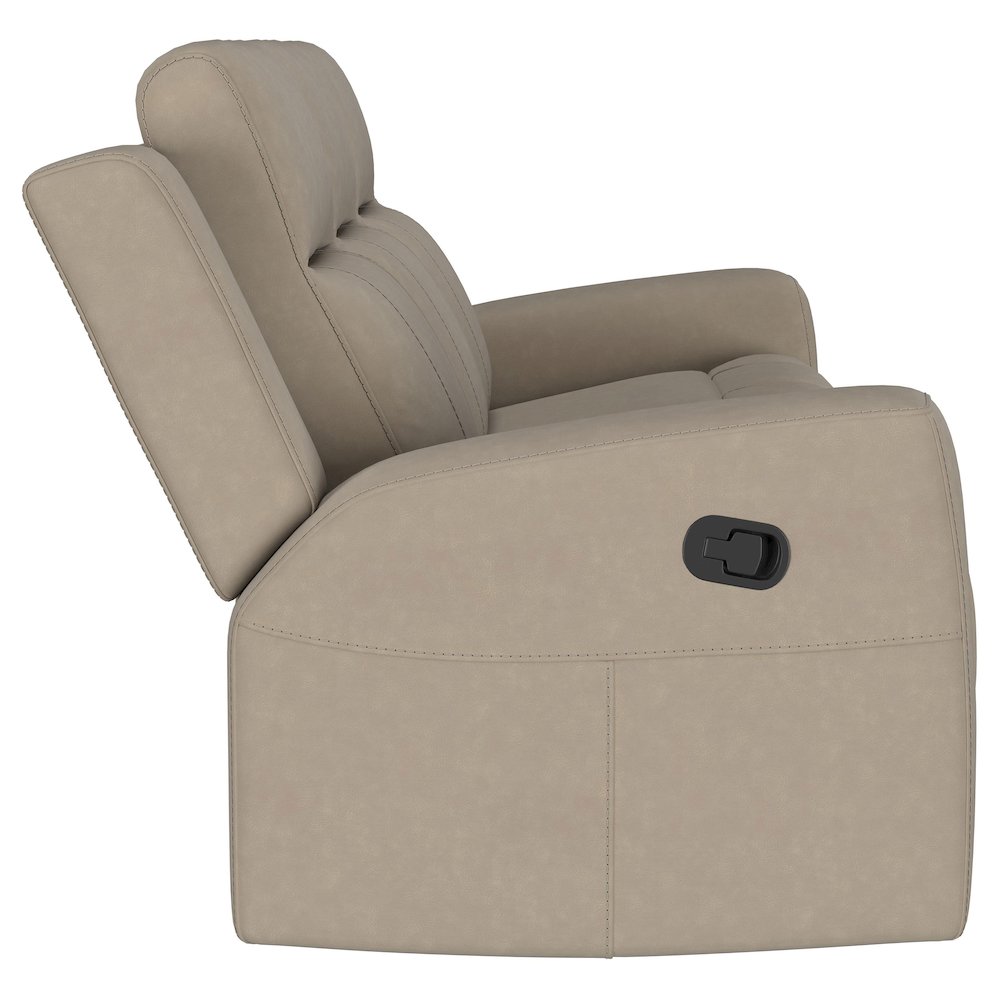 Brentwood Upholstered Motion Reclining Sofa Taupe. Picture 9
