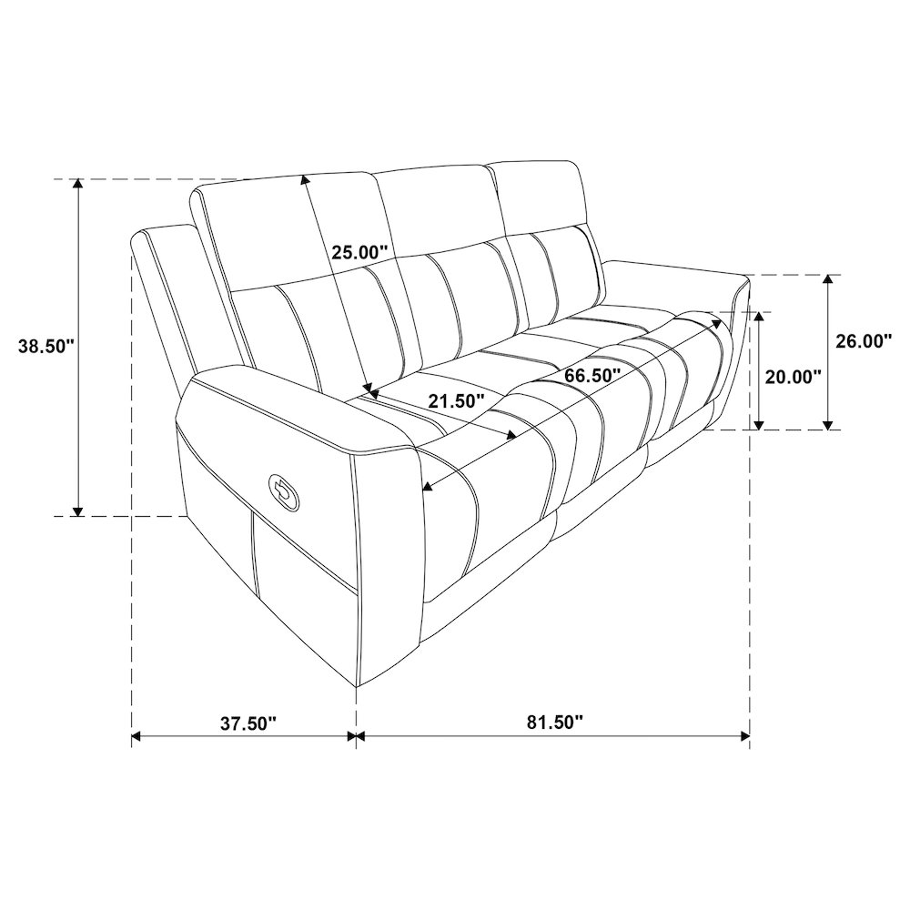 Brentwood Upholstered Motion Reclining Sofa Taupe. Picture 13