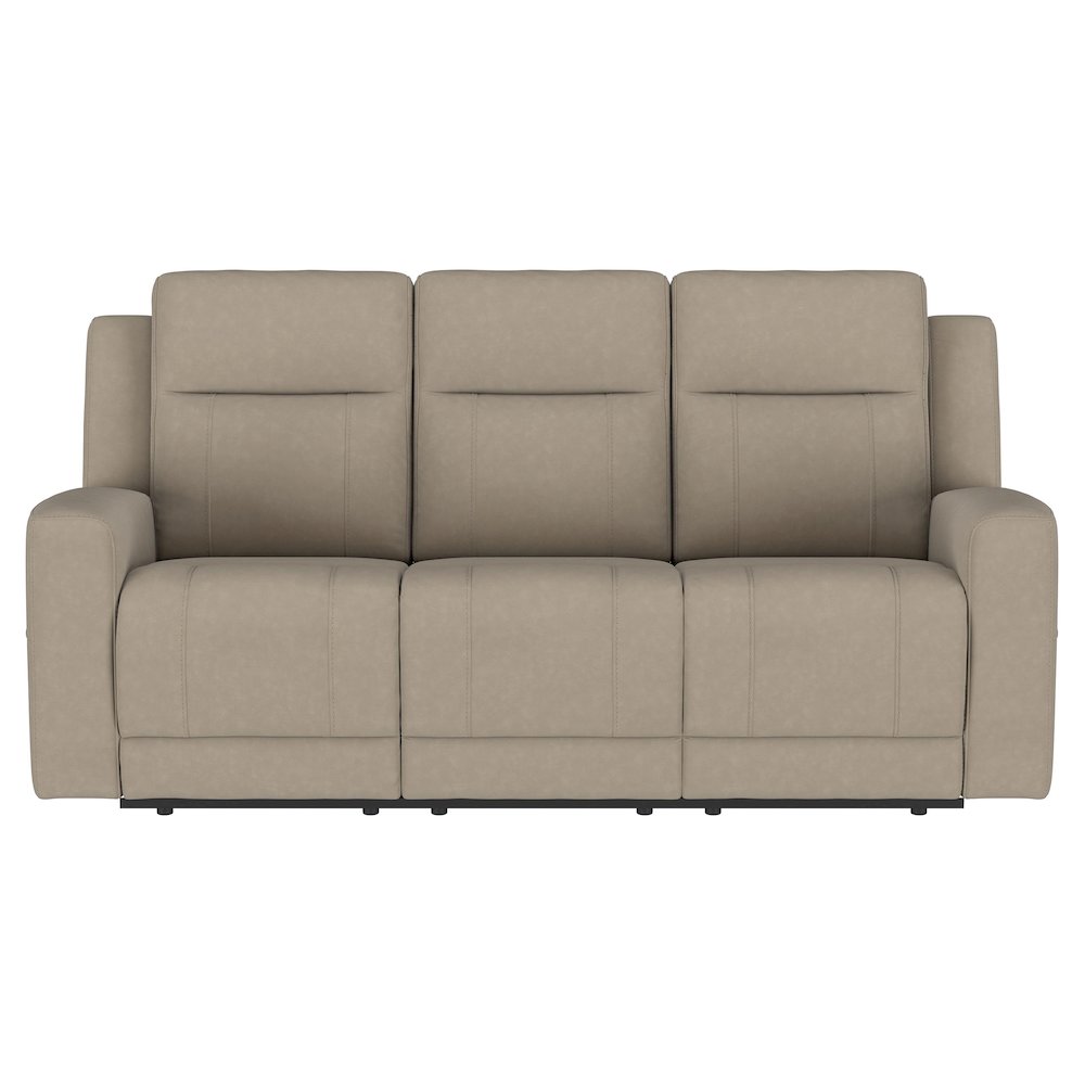 Brentwood 2-piece Upholstered Reclining Sofa Set Taupe. Picture 4