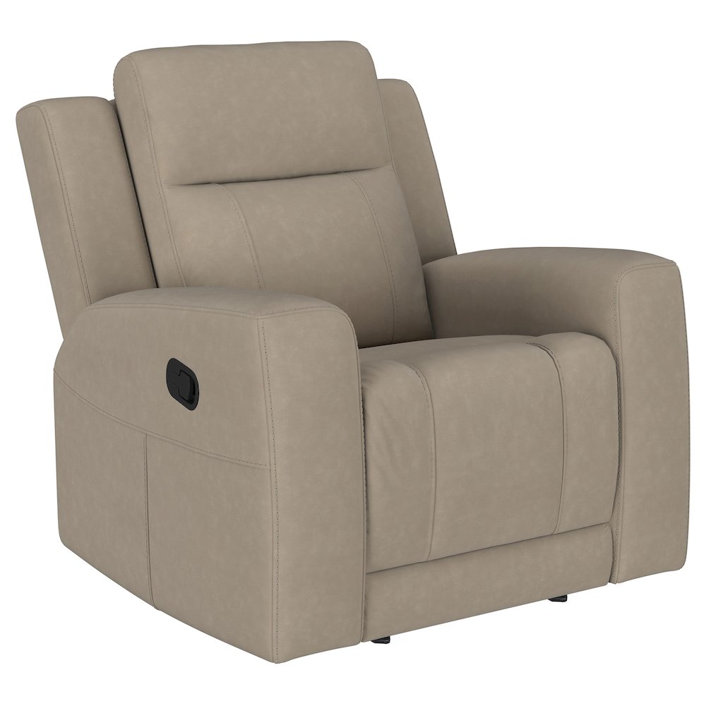 Brentwood 3-piece Upholstered Reclining Sofa Set Taupe. Picture 10