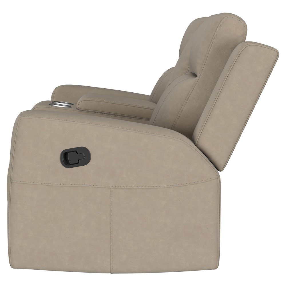 Brentwood Upholstered Motion Reclining Loveseat Taupe. Picture 6