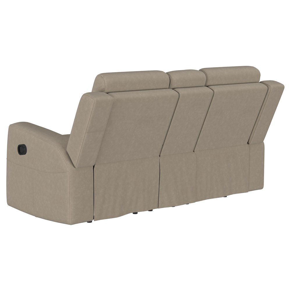 Brentwood Upholstered Motion Reclining Loveseat Taupe. Picture 7