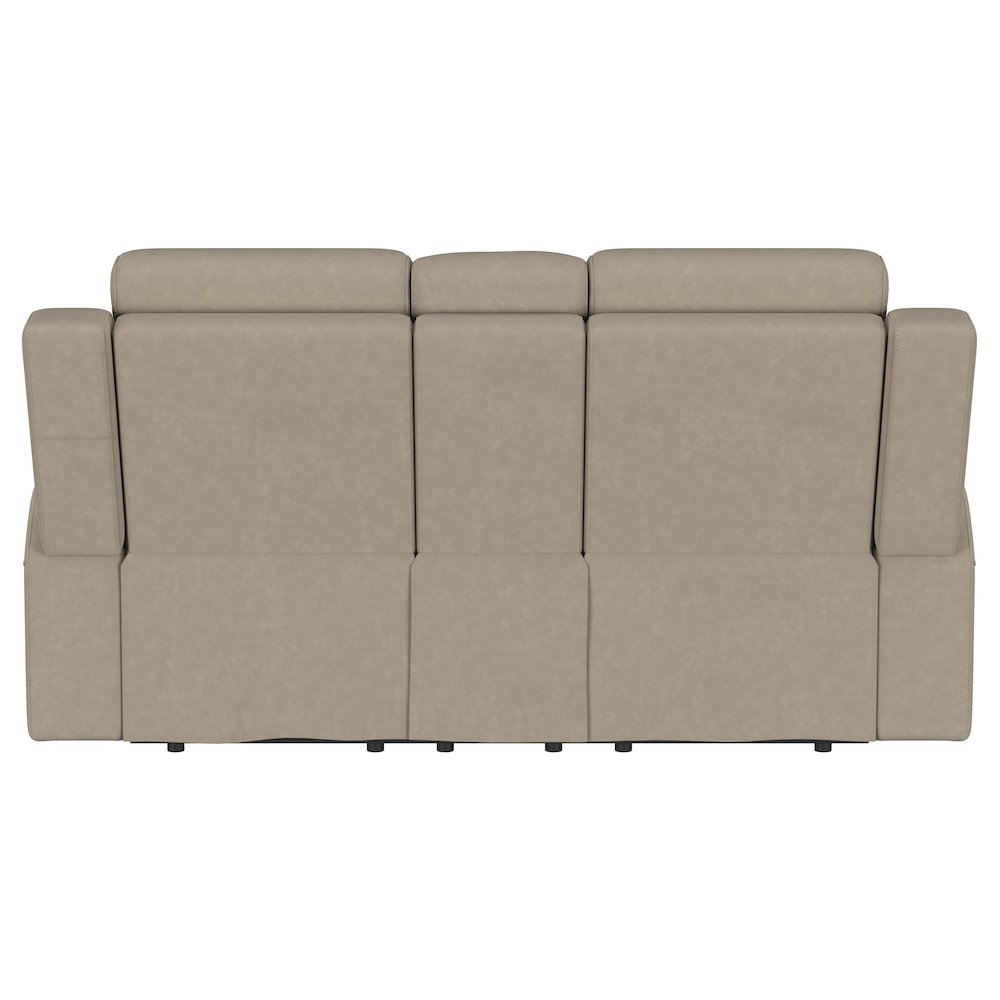 Brentwood Upholstered Motion Reclining Loveseat Taupe. Picture 8