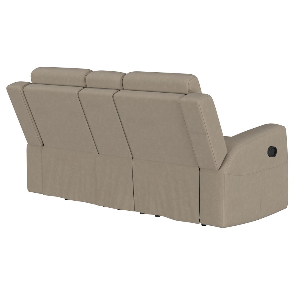 Brentwood Upholstered Motion Reclining Loveseat Taupe. Picture 9
