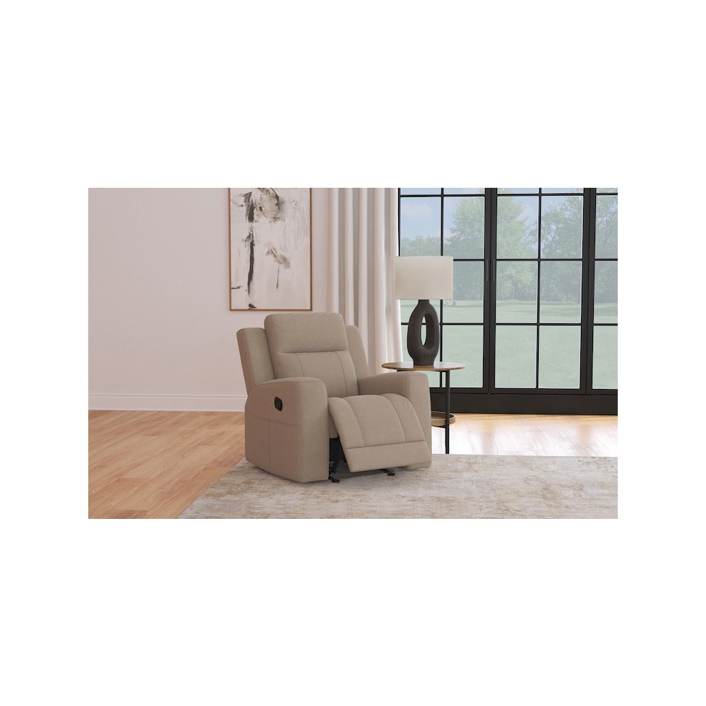 Brentwood Upholstered Recliner Chair Taupe. Picture 11