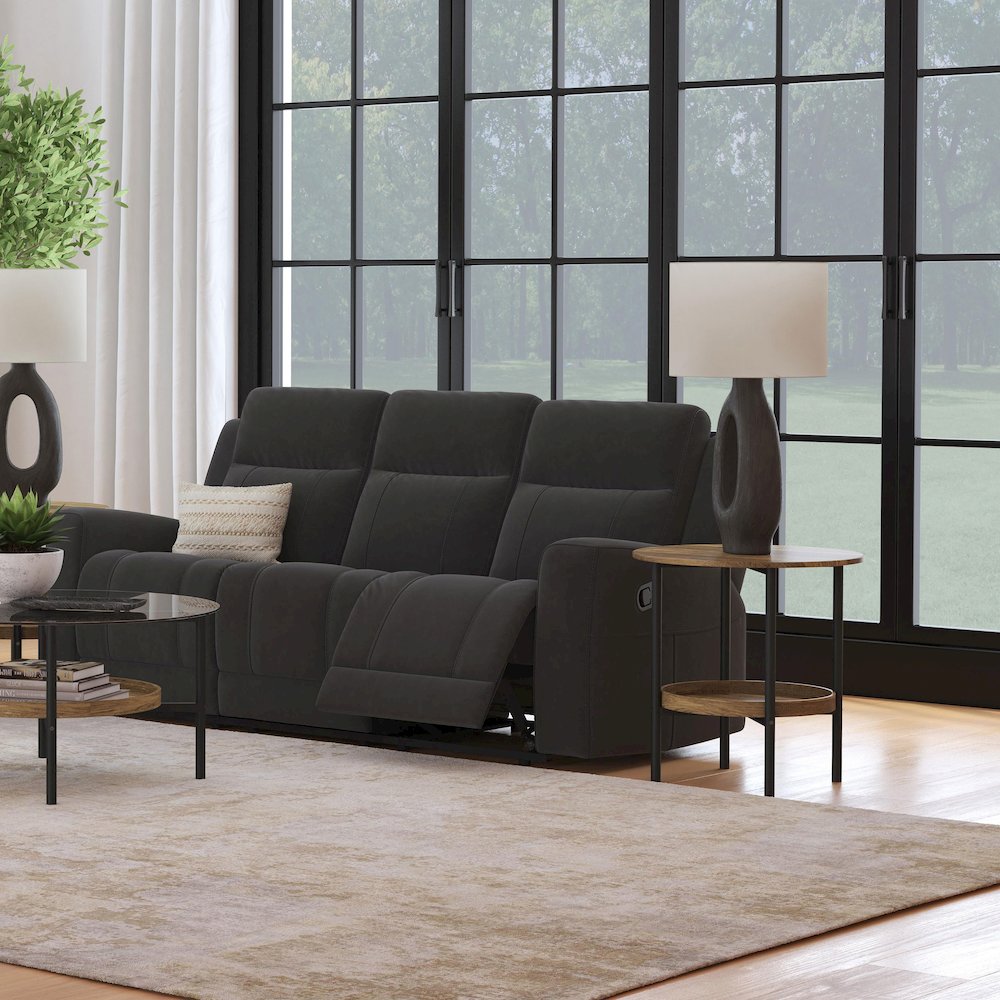 Brentwood Upholstered Motion Reclining Sofa Dark Charcoal. Picture 11
