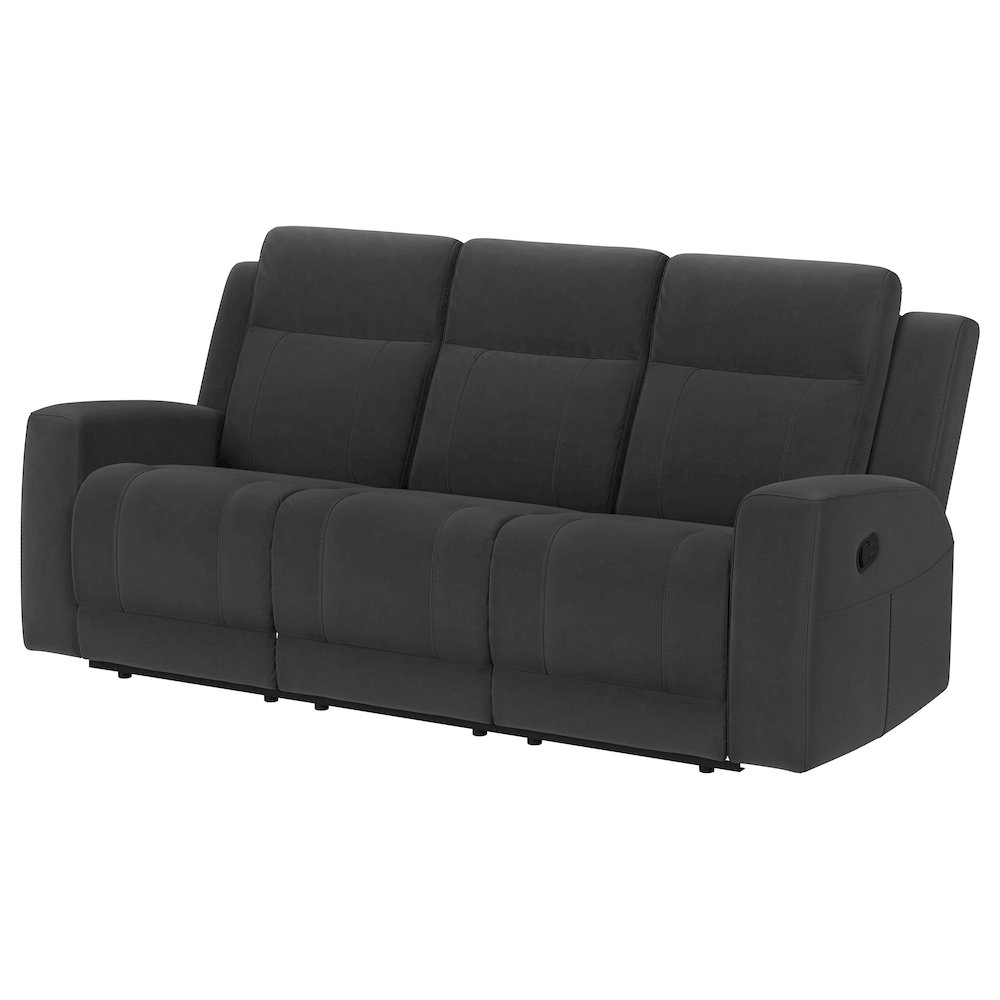 Brentwood Upholstered Motion Reclining Sofa Dark Charcoal. Picture 4