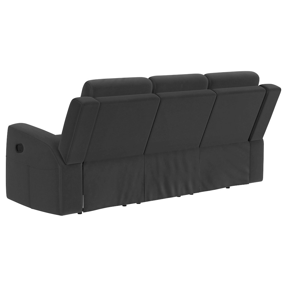 Brentwood Upholstered Motion Reclining Sofa Dark Charcoal. Picture 6
