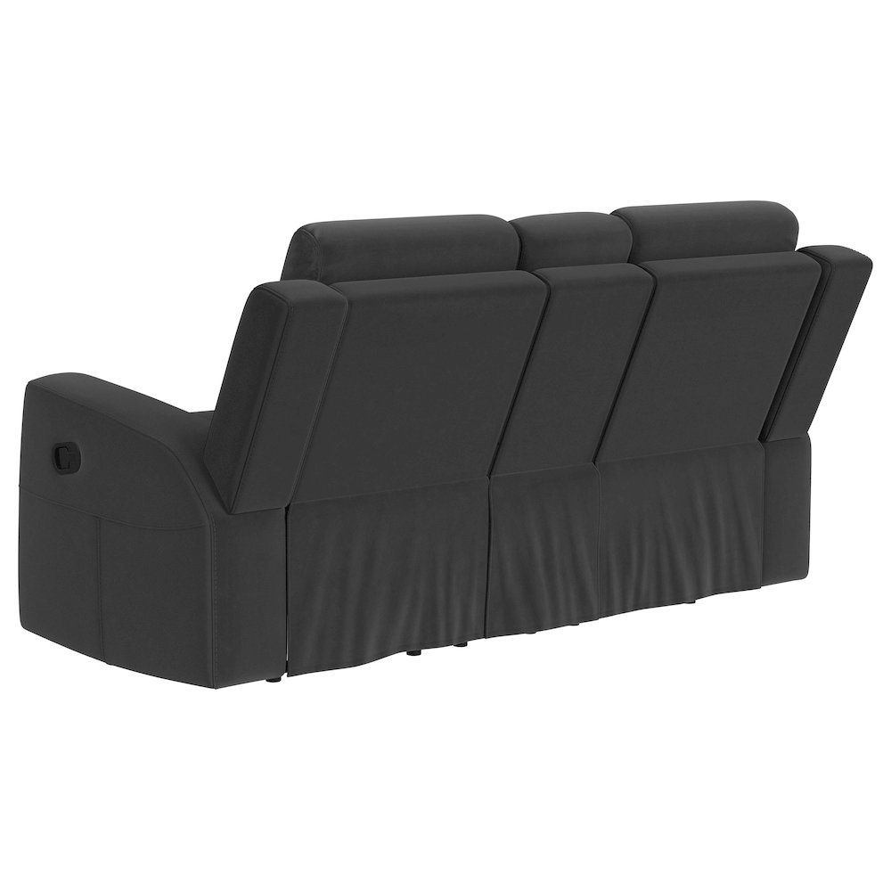 Brentwood 2-piece Upholstered Reclining Sofa Set Charcoal. Picture 9