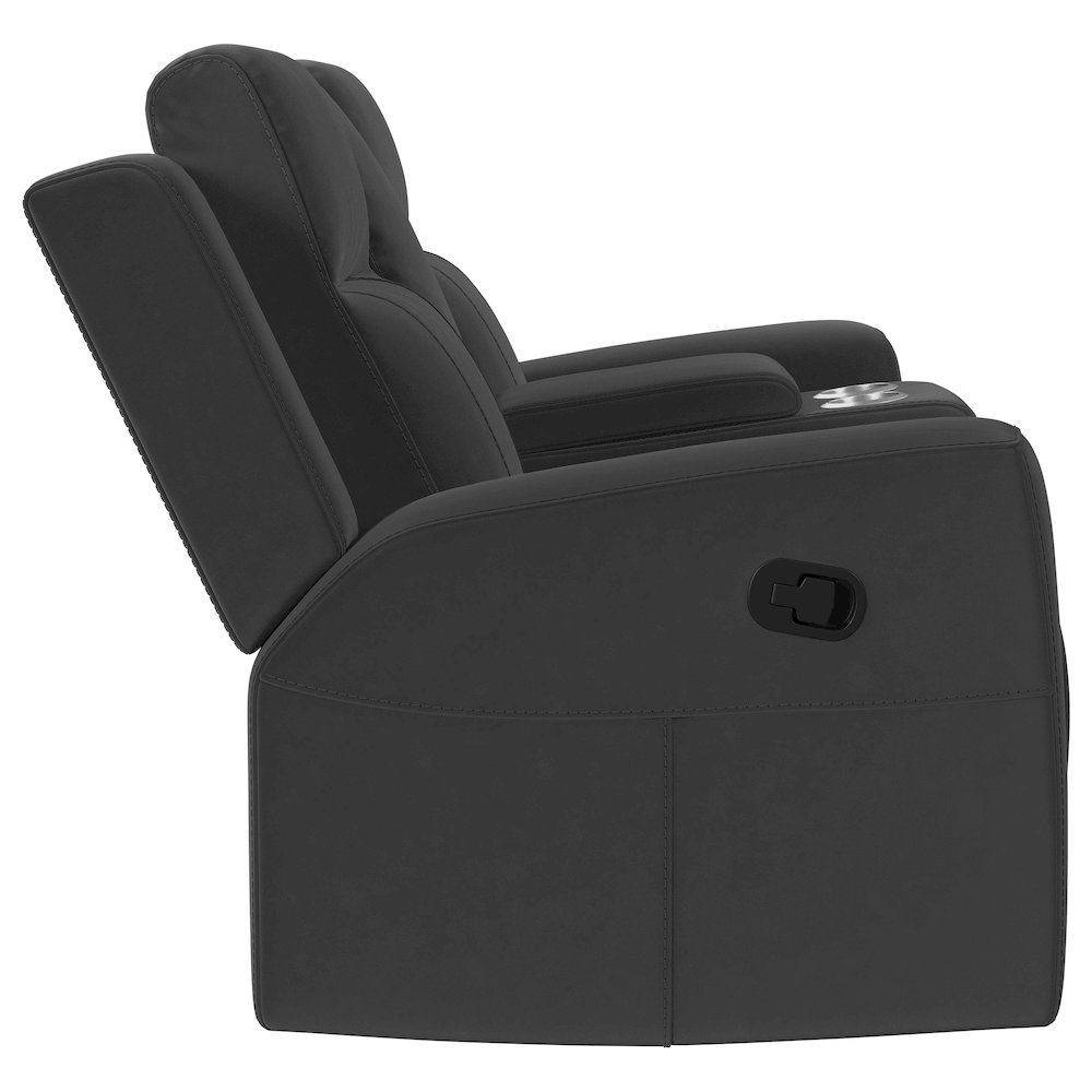 Brentwood 2-piece Upholstered Reclining Sofa Set Charcoal. Picture 10