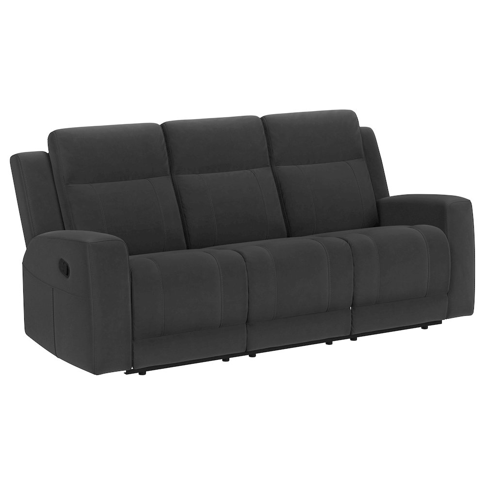 Brentwood 3-piece Upholstered Reclining Sofa Set Charcoal. Picture 3