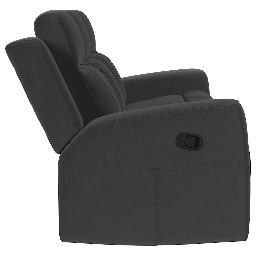 Brentwood 3-piece Upholstered Reclining Sofa Set Charcoal. Picture 6