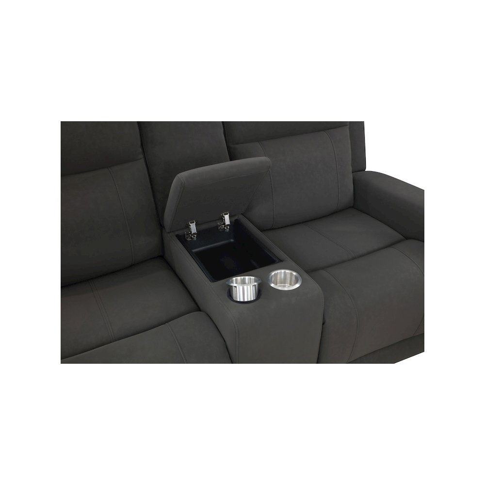 Brentwood 3-piece Upholstered Reclining Sofa Set Charcoal. Picture 14