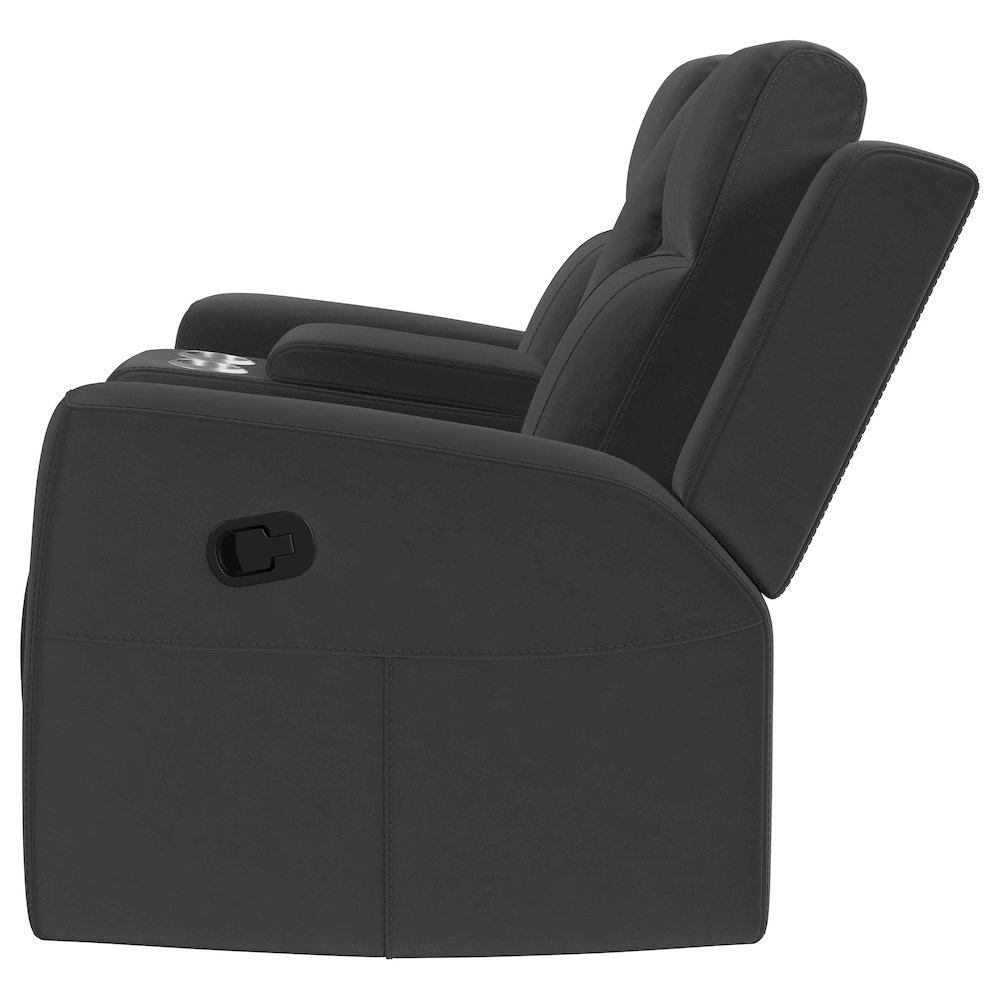 Brentwood Upholstered Reclining Loveseat Dark Charcoal. Picture 5