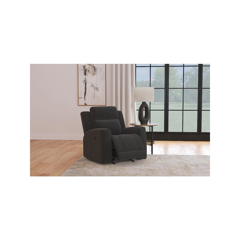 Brentwood Upholstered Recliner Chair Dark Charcoal. Picture 9