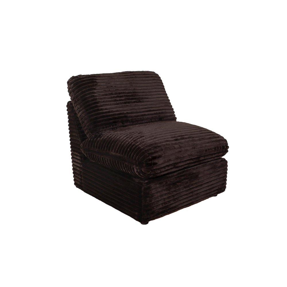 Collins Modular Armless Chair Chocolate Brown. Picture 1