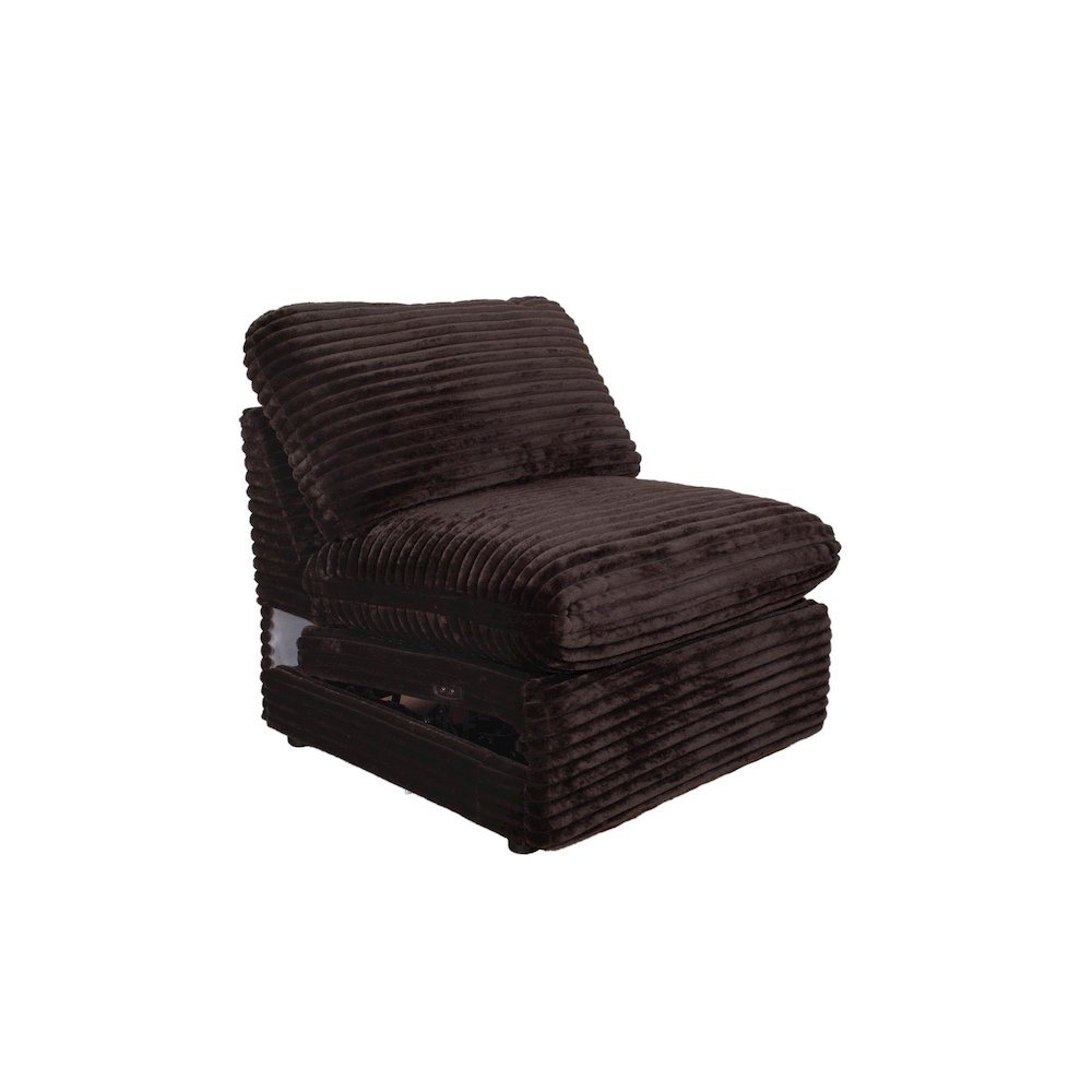 Collins Modular Power Armless Recliner Chocolate Brown. Picture 1