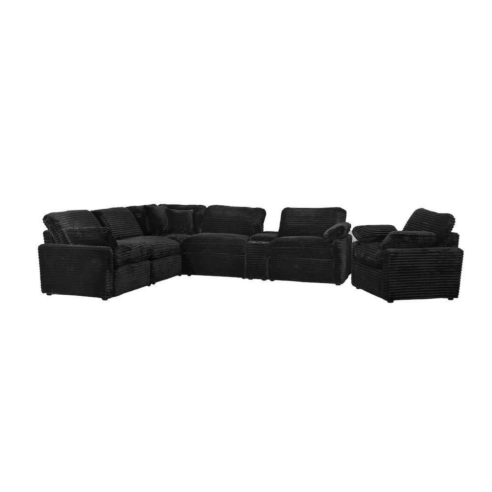 Collins Modular Armless Chair Black. Picture 2