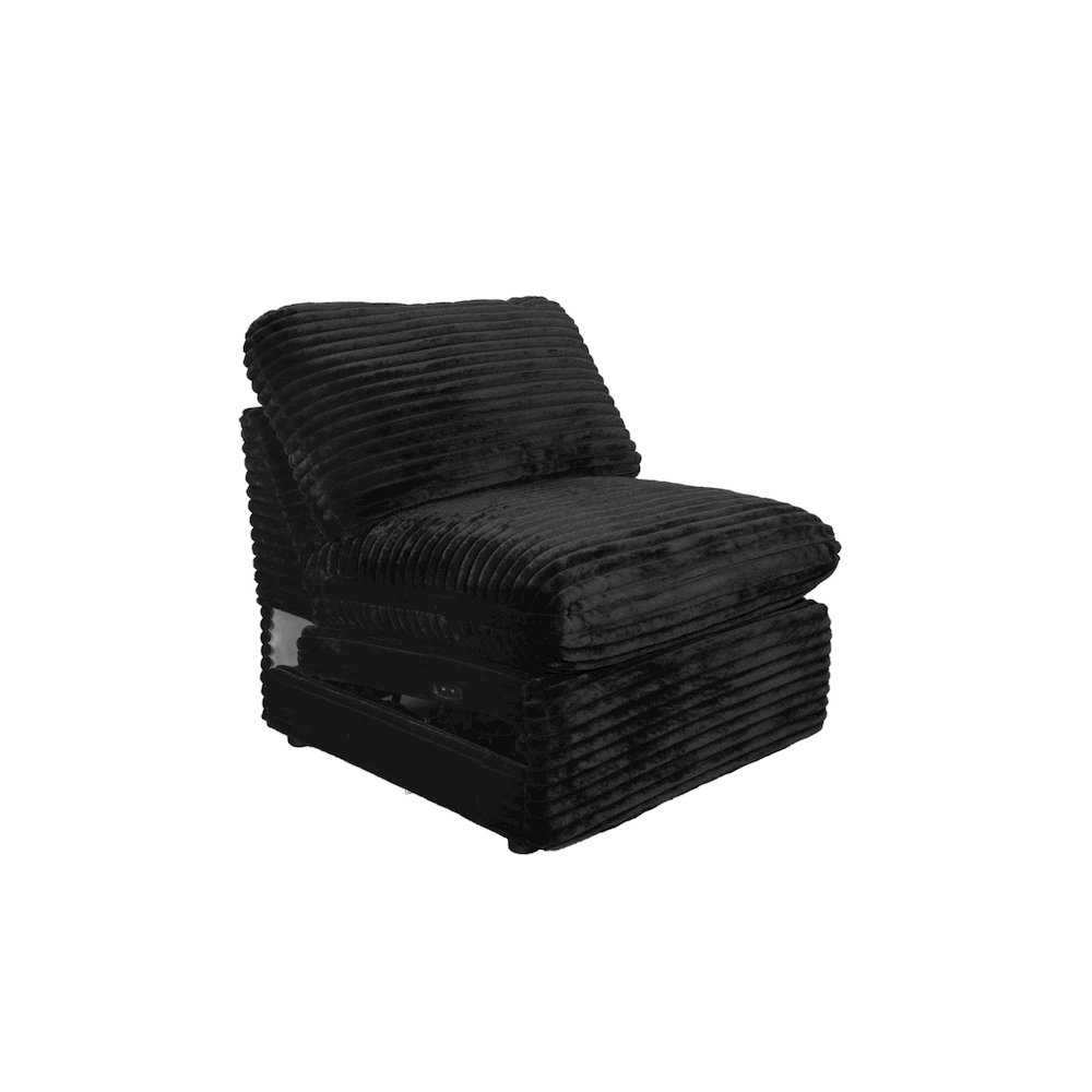 Collins Modular Power Armless Recliner Black. Picture 1