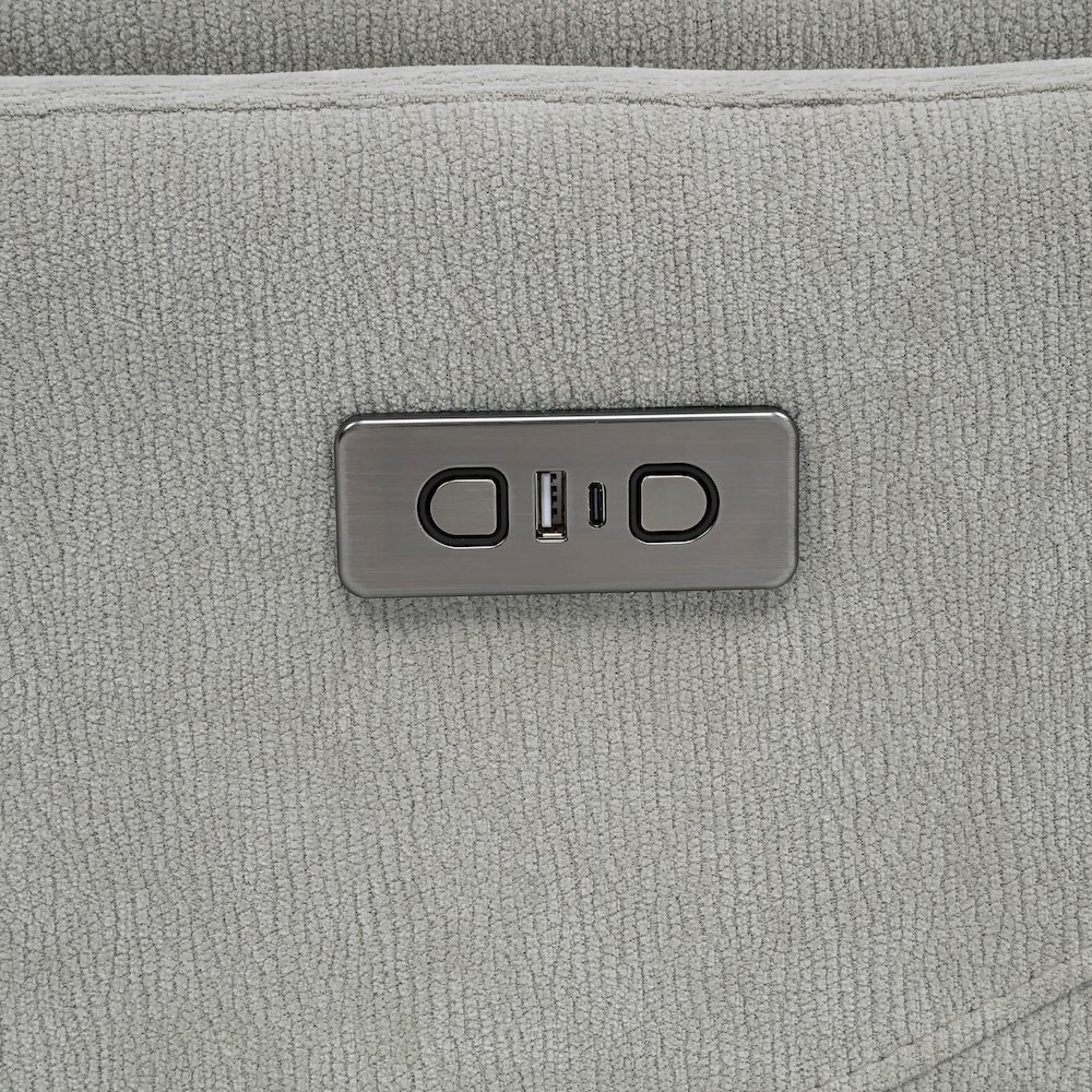Adler Upholstered Power Swivel Glider Recliner Ivory. Picture 9