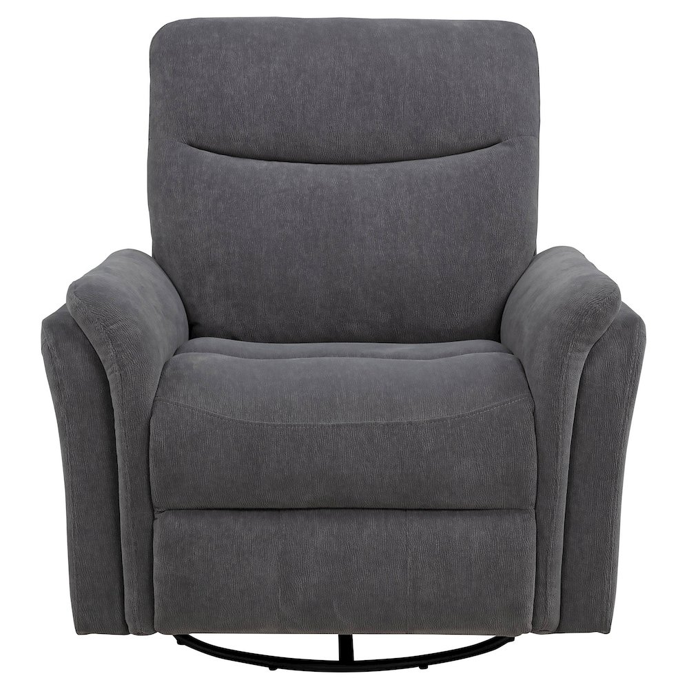 Adler Upholstered Power Swivel Glider Recliner Charcoal Grey. Picture 6