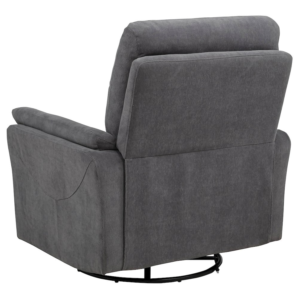 Adler Upholstered Power Swivel Glider Recliner Charcoal Grey. Picture 7