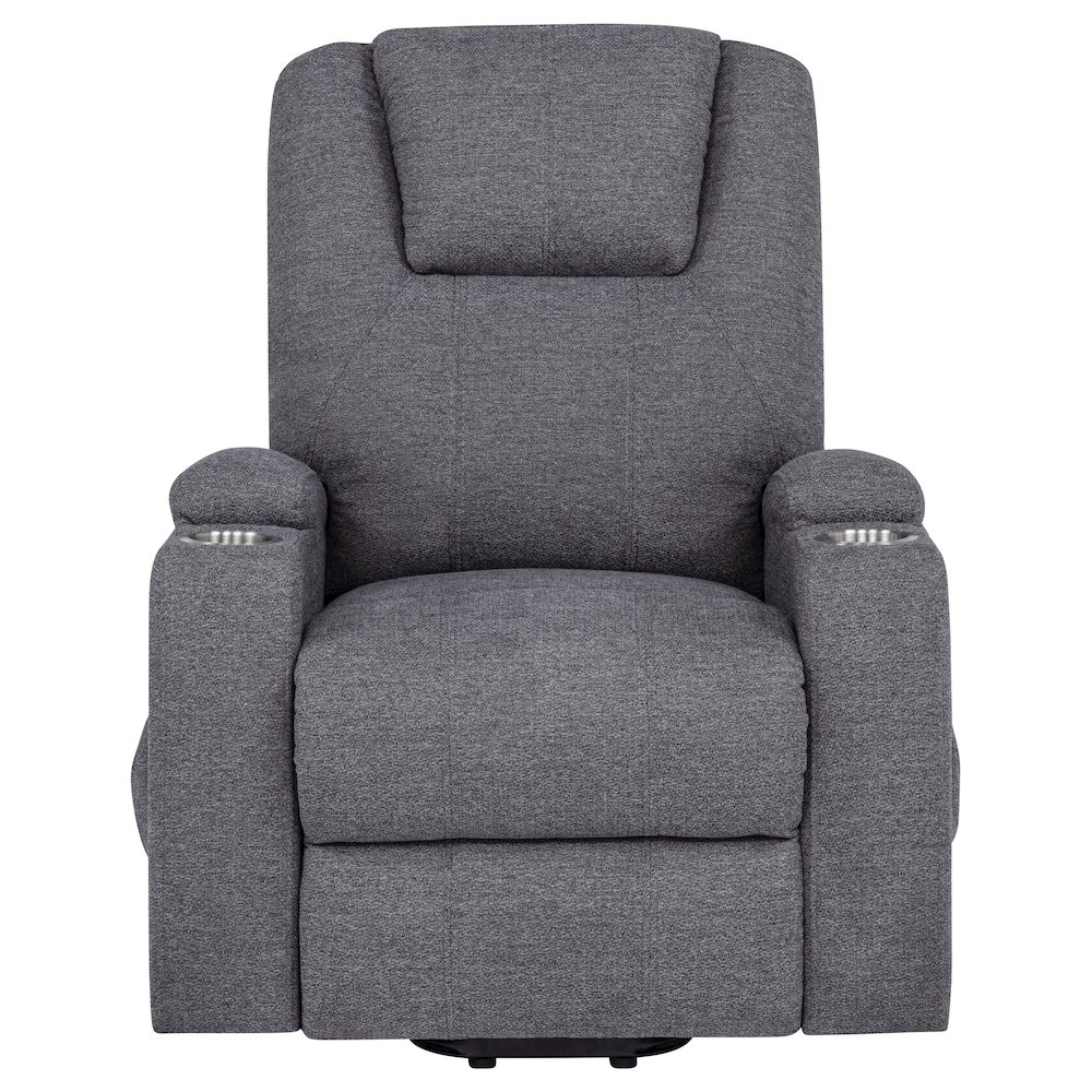 Louie Chenille Upholstered Power Lift Massage Chair Grey. Picture 8