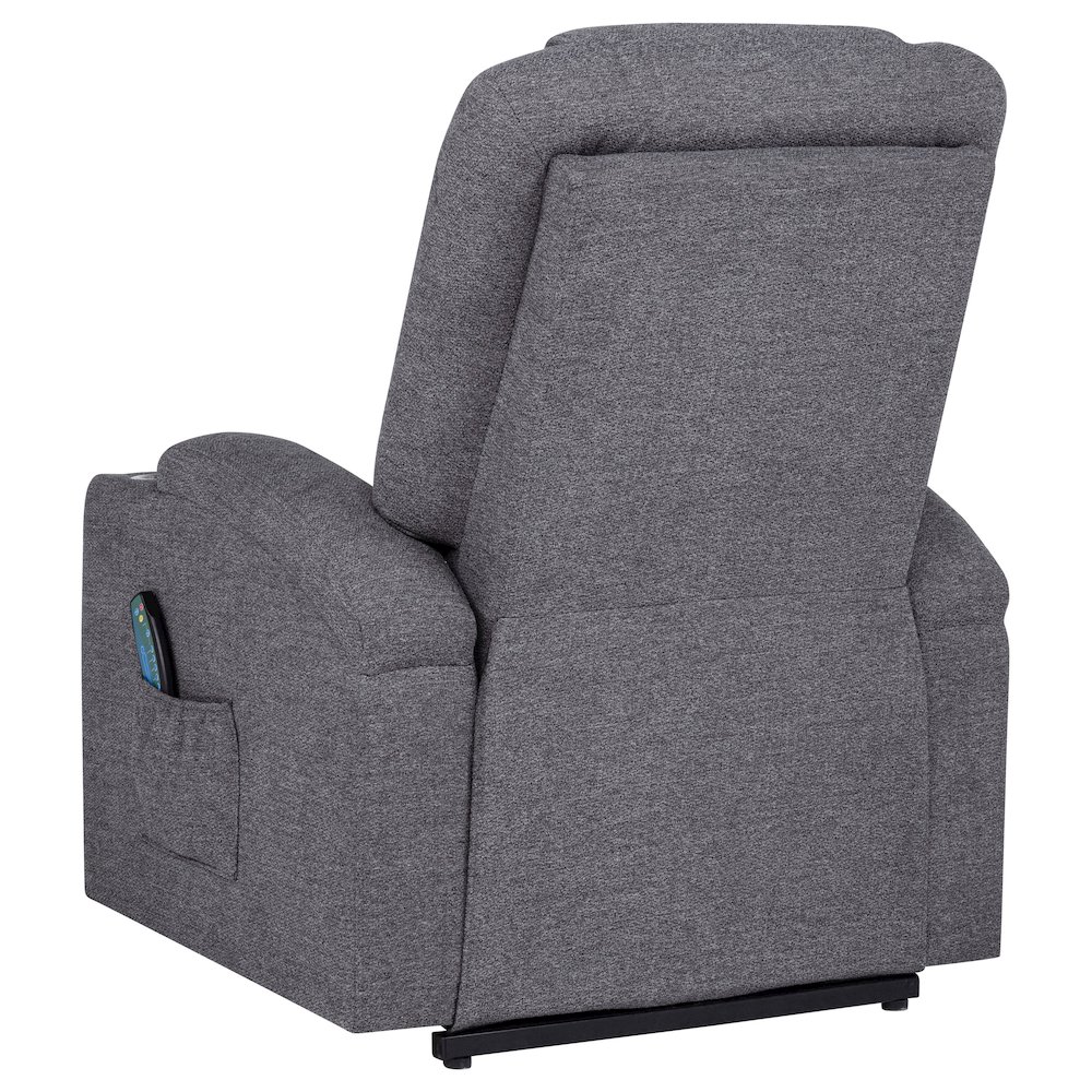 Louie Chenille Upholstered Power Lift Massage Chair Grey. Picture 9