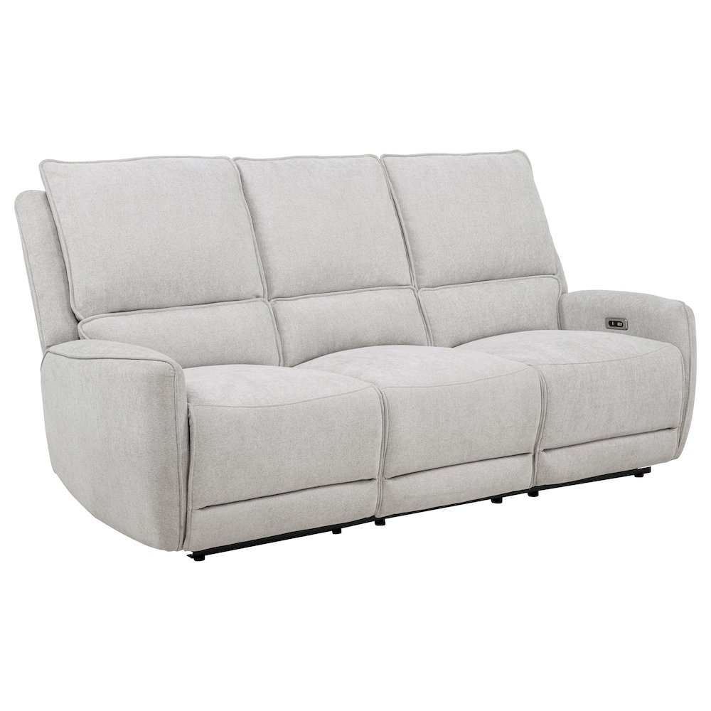 Sylmar Chenille Upholstered Power Reclining Sofa Dove Grey. Picture 1