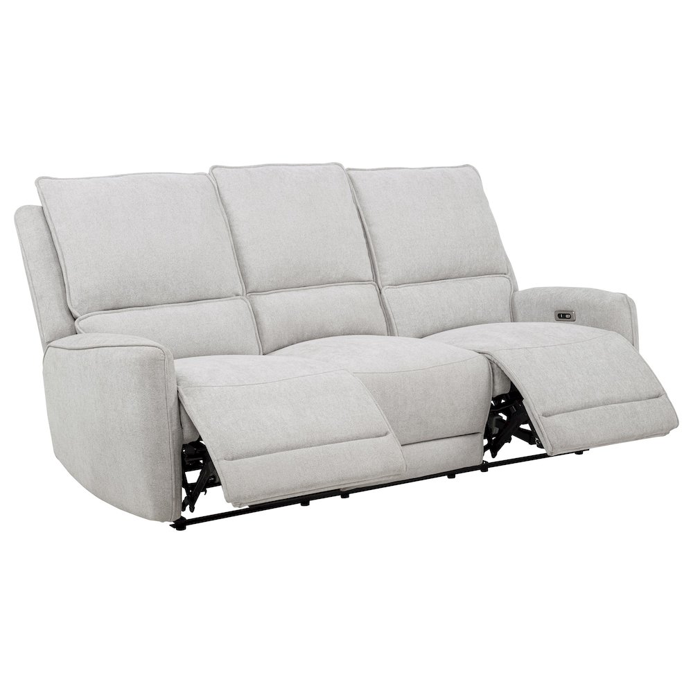 Sylmar Chenille Upholstered Power Reclining Sofa Dove Grey. Picture 3