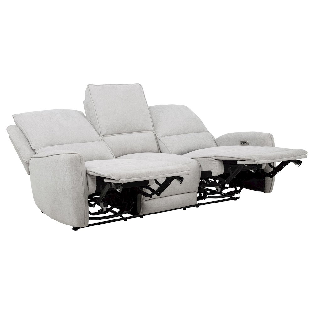 Sylmar Chenille Upholstered Power Reclining Sofa Dove Grey. Picture 4