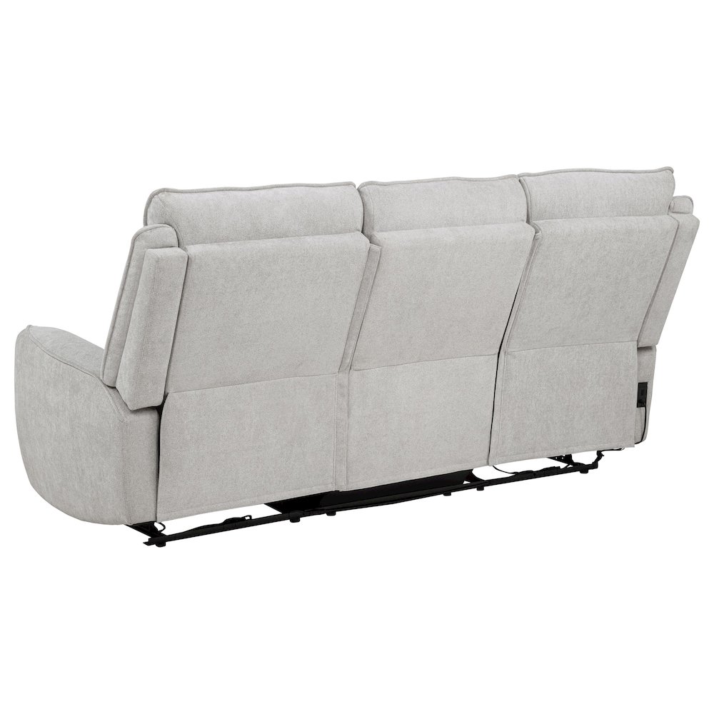 Sylmar Chenille Upholstered Power Reclining Sofa Dove Grey. Picture 7