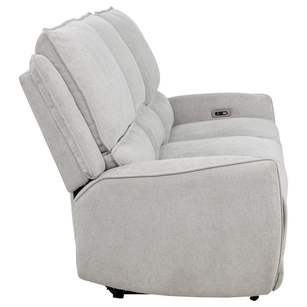 Sylmar Chenille Upholstered Power Reclining Sofa Dove Grey. Picture 9