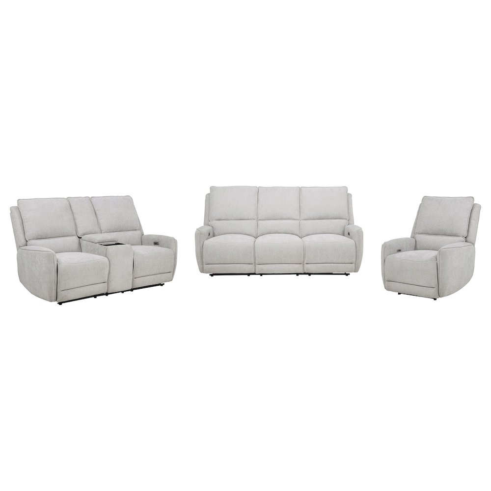Sylmar 3-piece Chenille Power Reclining Sofa Set Dove Grey. Picture 1