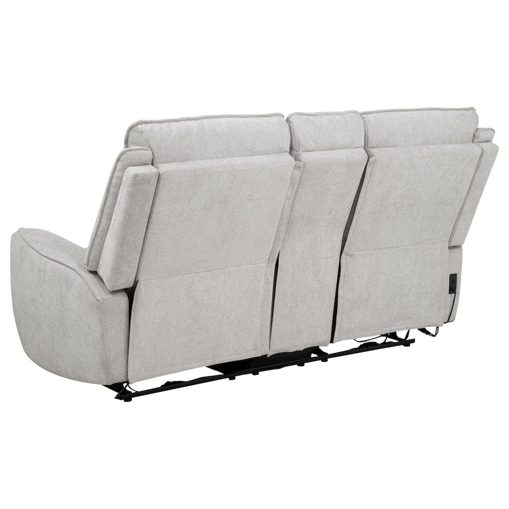 Sylmar Chenille Upholstered Power Reclining Loveseat Grey. Picture 6