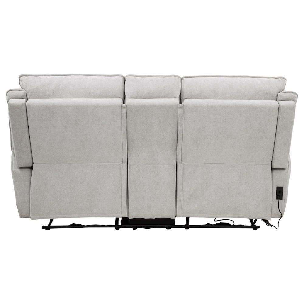 Sylmar Chenille Upholstered Power Reclining Loveseat Grey. Picture 7