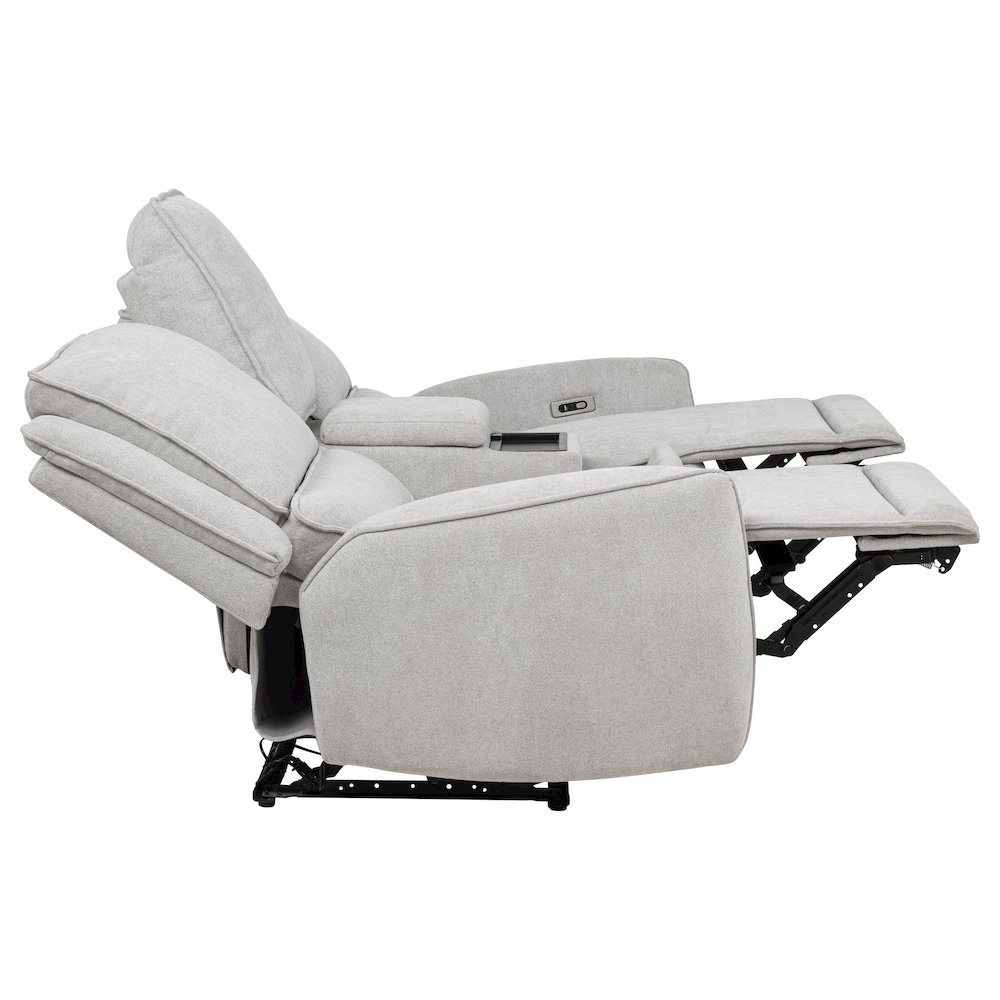 Sylmar Chenille Upholstered Power Reclining Loveseat Grey. Picture 10