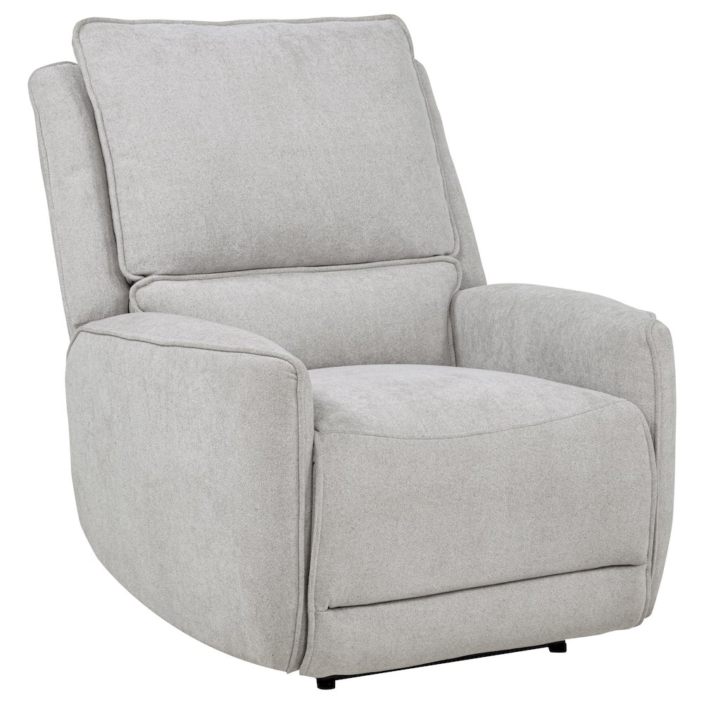 Sylmar Chenille Upholstered Power Recliner Dove Grey. Picture 1
